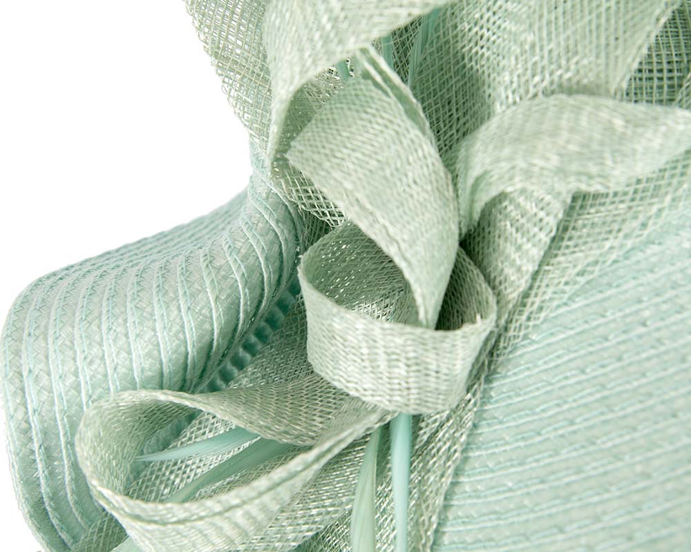 Bespoke light blue fascinator by Cupids Millinery Melbourne