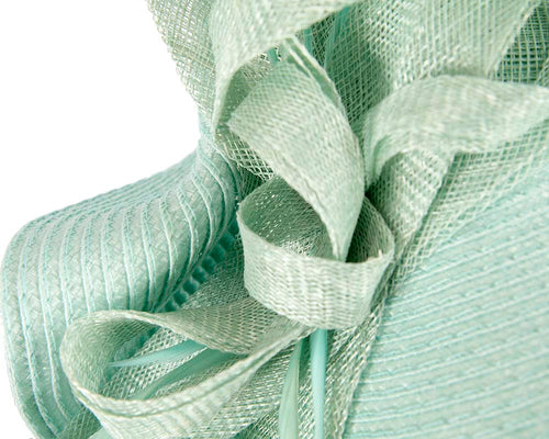 Bespoke light blue fascinator by Cupids Millinery Melbourne
