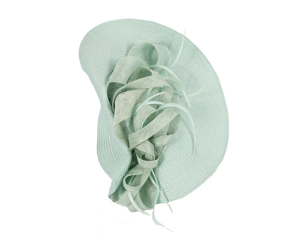 Bespoke light blue fascinator by Cupids Millinery Melbourne