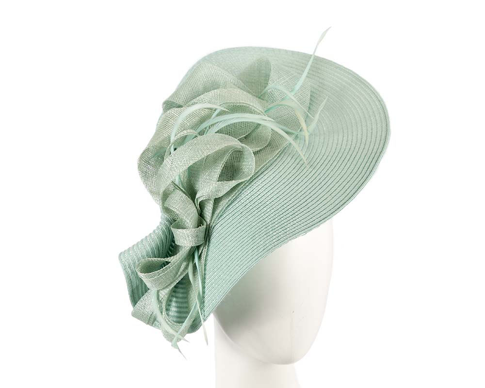 Bespoke light blue fascinator by Cupids Millinery Melbourne
