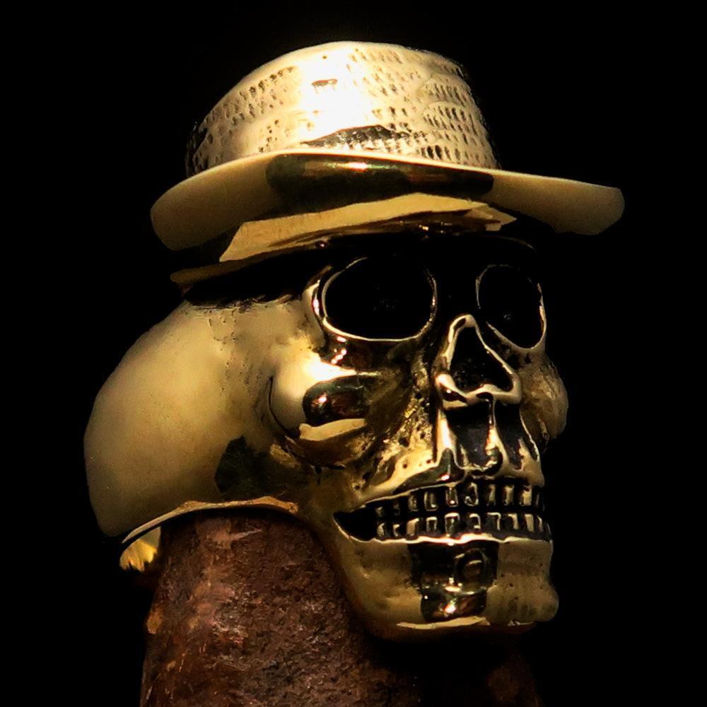 Excellent crafted Men's Cowboy Skull Ring - Solid Brass