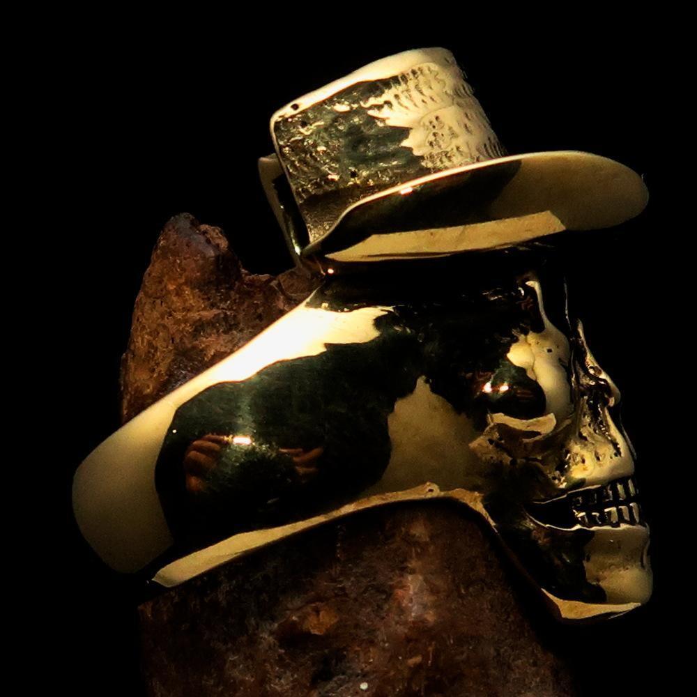 Excellent crafted Men's Cowboy Skull Ring - Solid Brass