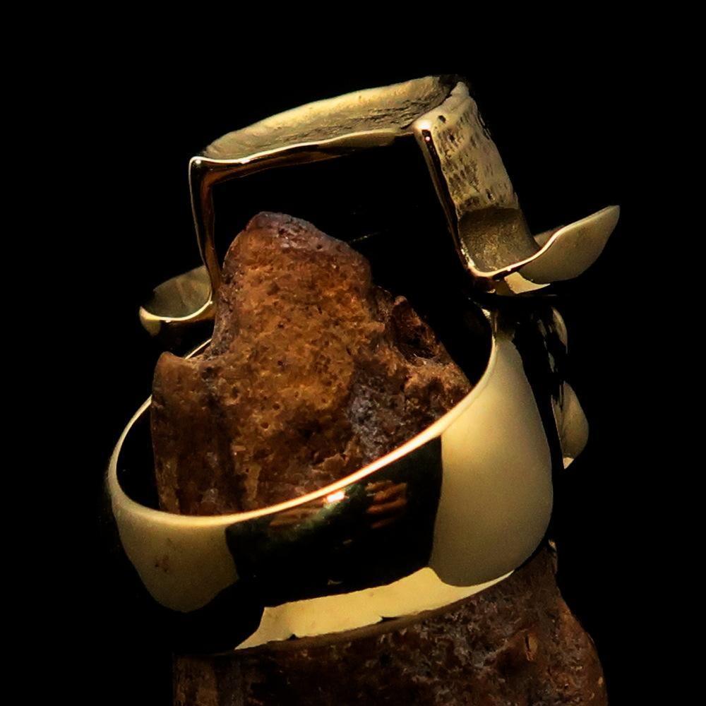 Excellent crafted Men's Cowboy Skull Ring - Solid Brass